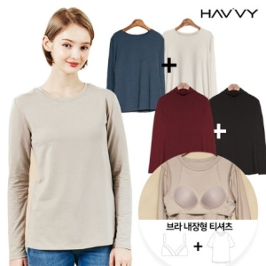 하비 코튼 노브라 긴팔티셔츠 이너티 빅사이즈까지