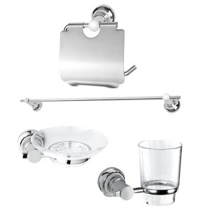 더로얄 욕실 액세서리 4종세트 SW-800 수건걸이+비누홀더+휴지걸이+컵대+설치부품