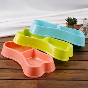 리은 뼈다귀 나비모양 2칸 애견 강아지 식기 밥그릇 7796425