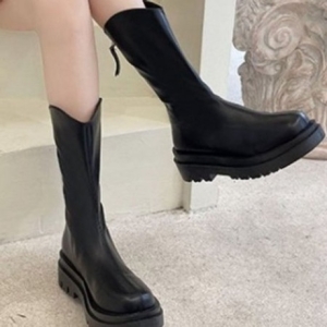 여성 앵클 부츠 슈즈 여자 통굽 워커 부츠 신발 3색 9083103