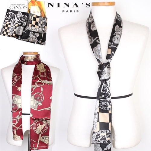 니나스파리 파라오체스럭스새틴남자롱스카프 0SS105