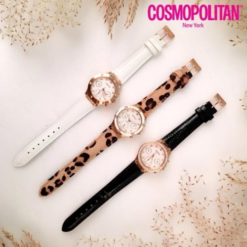 코스모폴리탄 여성 가죽 손목시계 CP1212