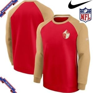 나이키 642850 NFL팀 후드 맨투맨 집업 San Francisco 49ers Nike Historic Raglan Crew ..