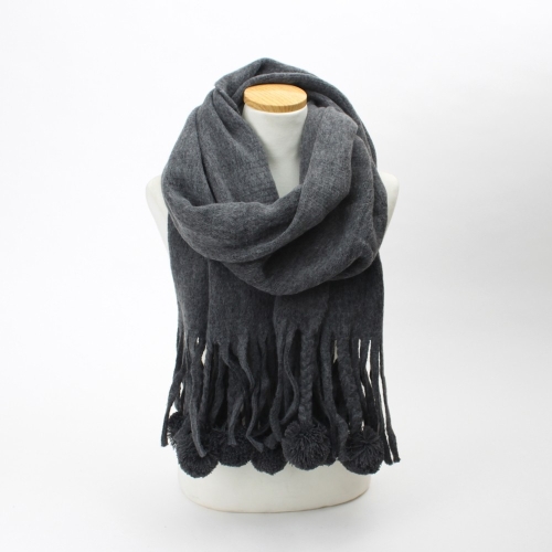 프랑 방울 니트 목도리 다크그레이 여성용 idamd210210바이올렛JSH