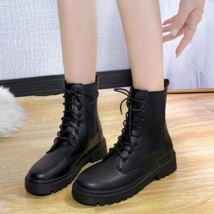 오너클랜 여성신발 레이스업 발목 첼시 워커부츠 통굽 패션슈즈 W9A1C2F