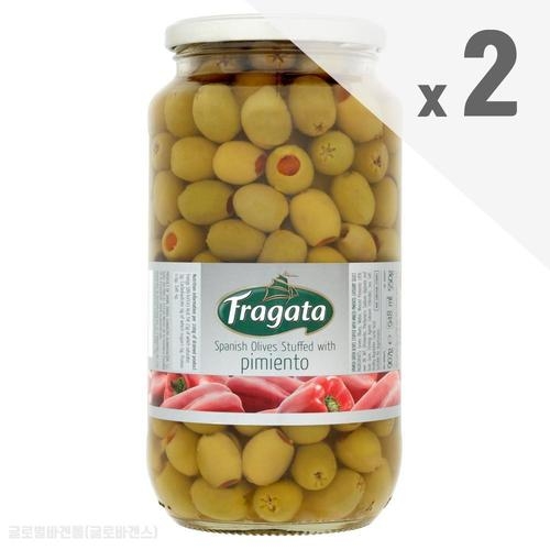 프라가타 피망 스터피드 피멘토 그린 올리브 907g 2팩