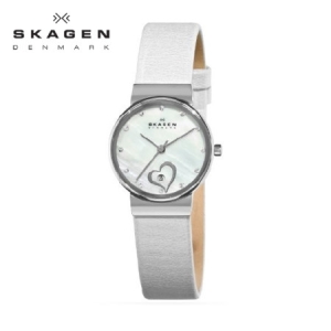 SKAGEN 스카겐 355SSLWH 여성 가죽시계 재고정리 노마진