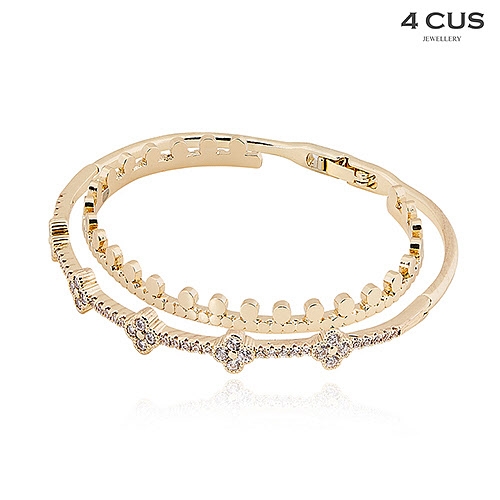 스타코퍼레이션  4CUS  4CUS 클로버큐빅레이어링뱅글_F9F2ABL15642