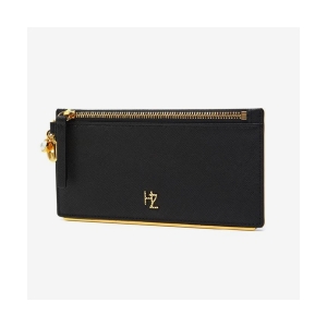 헤지스 여성 CALLIE 블랙 큐빅 참장식 골드바 장지갑 HIWA2E132BK