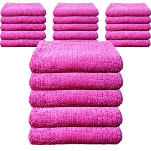 월드크린  바둑 극세사 행주 30x40 핑크 20개 손걸레 주방 업소