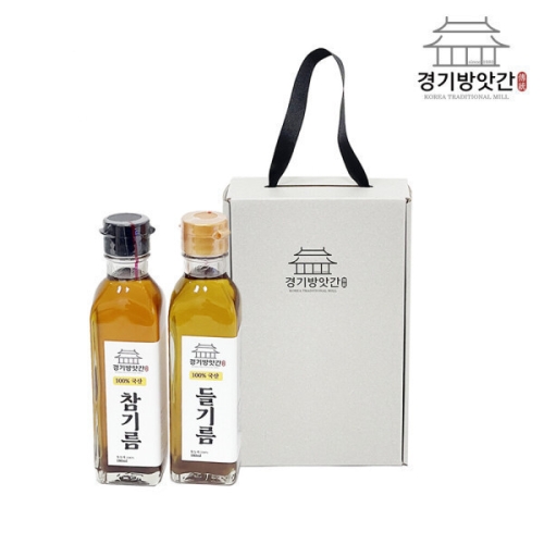 경기방앗간 국산 참기름 들기름 180ml x 2입 세트