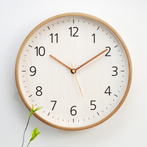 MJK  300 심플우드 무소음 벽시계