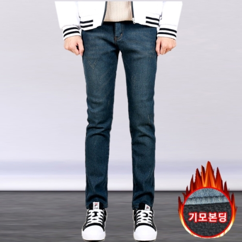 프랭키뉴욕 남자 겨울 기모 본딩 스판 일자 청바지 40까지 빅사이즈 연청 중청 검정 진청_IDPA01 2
