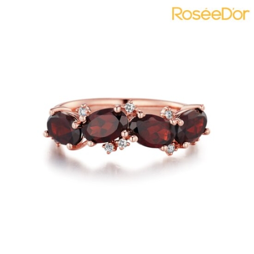 로제도르  14K 가넷 브라운다이아몬드 세팅 반지 FRPR-D-1724