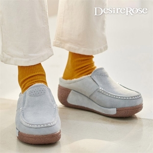 디자이어로즈 여성 퍼안감 레더 스티치 뮬 5cm 7860811