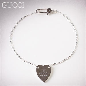 구찌  트레이드마크 하트 실버 팔찌_YBA223513001