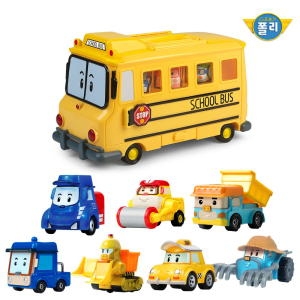 로보카폴리 스쿨비캐리어+다이캐스팅7종