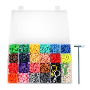 mytoys 디폼블럭8mm 2880피스 22색 세트 도안집2권+열쇠고리 3p+망치