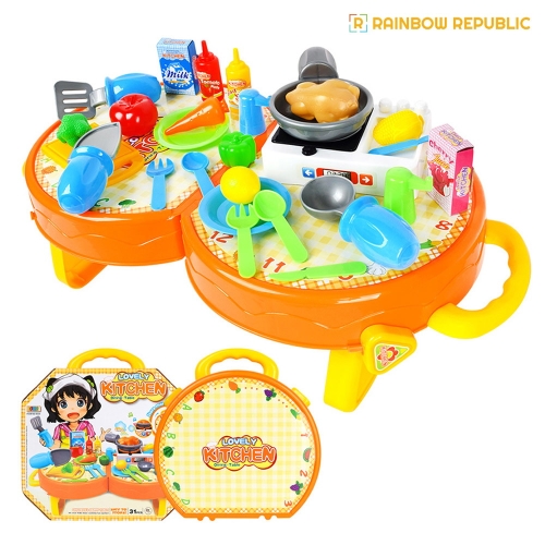 주황키친놀이 가방세트