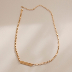 제이로렌  스마일 볼 앤 체인 골드 목걸이_N01047