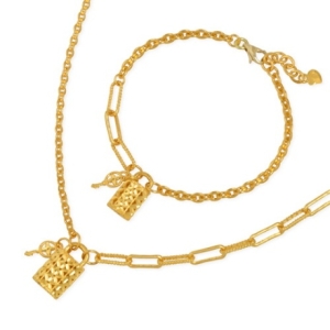 혼골드모아 골드모아 여자 순금 목걸이 팔찌 세트 22.5g 컷팅 자물쇠