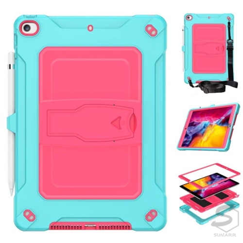 수나르  iPad 9세대 10.2인치 더블컬러 스트랩 스탠드 펜슬롯 케이스