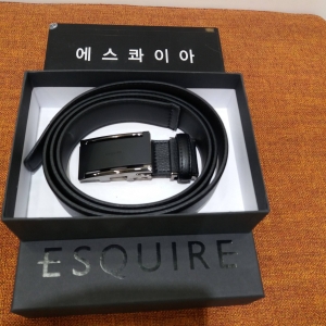 에스콰이아 제화 롱싸이즈 남성 자동 정장 기본 밸트 허리 43인치 검정색 소가죽 국내