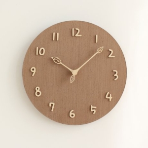 MJK  우드소프트 나뭇잎 벽시계