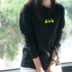 삼이모지 남녀공용 라운드넥 환절기 긴팔티 7440443