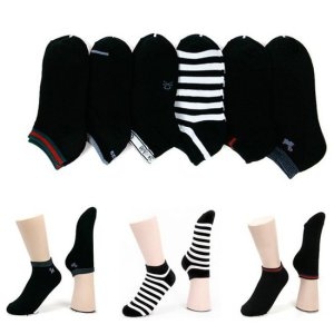 여성 패션 발목 양말 검정계열 랜덤 5켤레 묶음