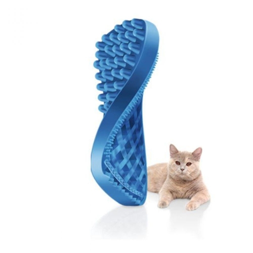 펫플러스미 실리콘 고양이브러쉬/짧은털 고양이 블루