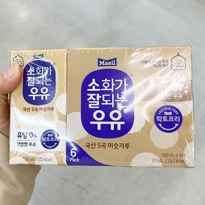 매일유업 소화가 잘되는 우유 국산 5곡 미숫가루 190ml