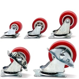 아이베란다  레드 우레탄 소형바퀴 캐스터 회전 가구 바퀴 JC