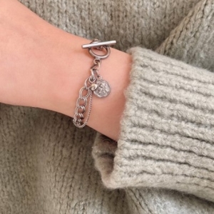 텐바이텐  써지컬 커플 공용 토글바 빈티지 코인 팔찌