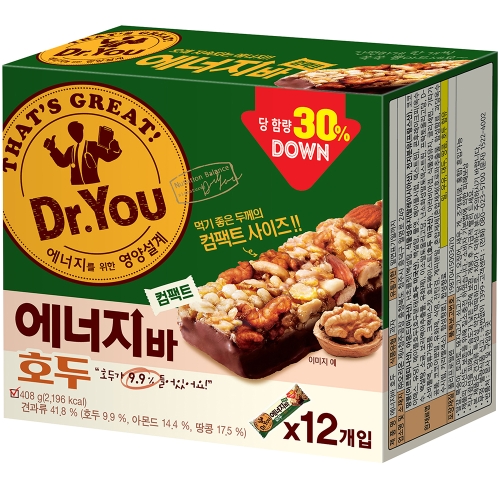 오리온 닥터유 에너지바 호두 컴팩트 408g 1개