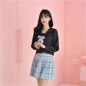 오노마 ONM 하늘하늘 체크 블랙 세라복 세트 긴팔 7987101