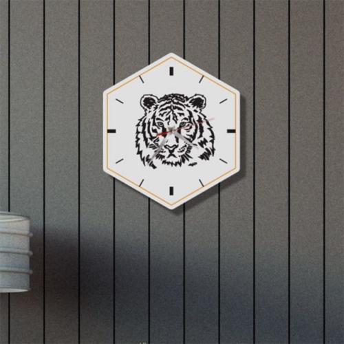 꾸밈  nb091-인테리어벽시계-액운쫓는백호정면