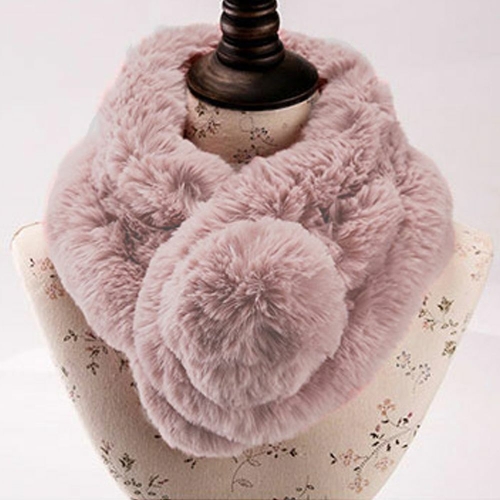 JW02  + 방울 털목도리 여성 겨울목도리 방한 머플러 퍼목도리 T751 W79A386