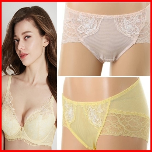비비안 BP915A YEL 꾸띄르 텐셀스판 노라인 레이스팬티