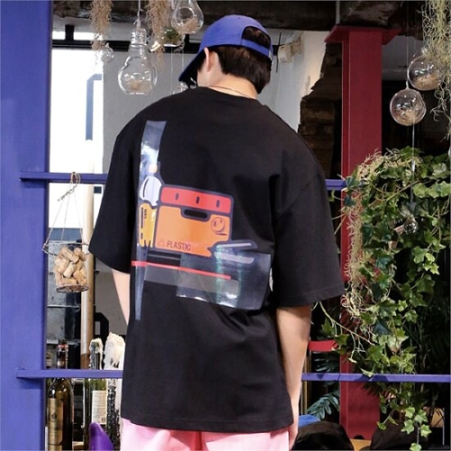 마스 MAS 밀크 프린트 티셔츠_블랙 7173575