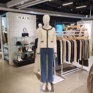 나인 CD-1871 스캘럽 배색 카라 니트 가디건