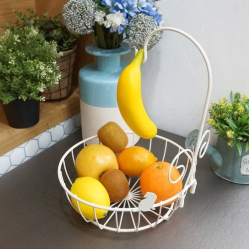 더하우스  틈새 철제 과일 트레이 손잡이 정리 바구니 바스켓