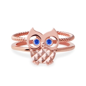 로얄  GW5BE006 블루 큐빅반지 부엉이반지 로즈골드반지 로열 링 데일리반지 애끼반지 로즈골드 우정반지 여자반지 패션반지 반지