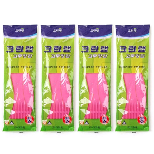 크린랲 고무장갑 중 분홍 4개 - 에누리 가격비교