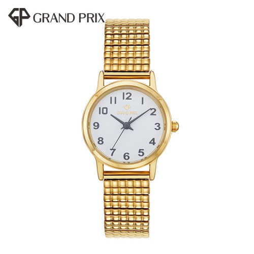그랑프리 GRAND PRIX GP210101LGD 여성용 스프링밴드 어르신시계 골드