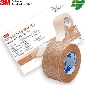 3M 종이 반창고 의료용 테이프 1533-1 마이크로포 1갑 12롤