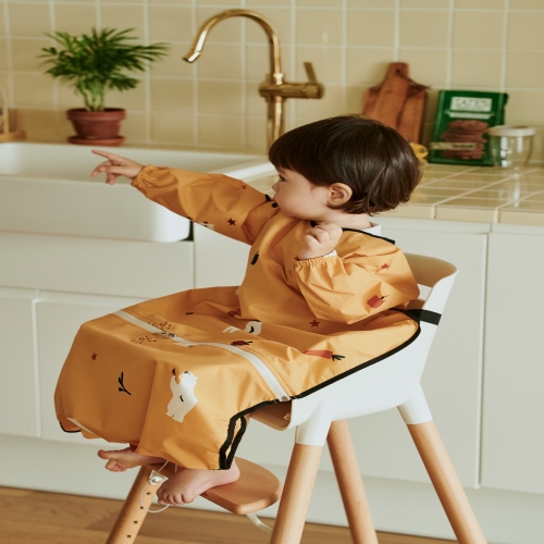 폴레드 키드키친 자기주도 이유식 가운 아기 턱받이 식탁일체형 방수 앞치마
