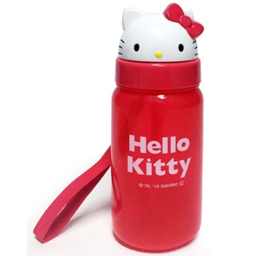 스케이터 헬로키티 얼굴 빨대 물통 350ml