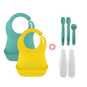 베베락 엘파 이유식 턱받이2P+실리콘스푼 1+2단계3P