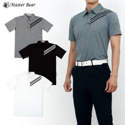 마스터베어 MASTER BEAR    트렌디 사선라인 반팔 카라티셔츠 Model No_N2-0Q031